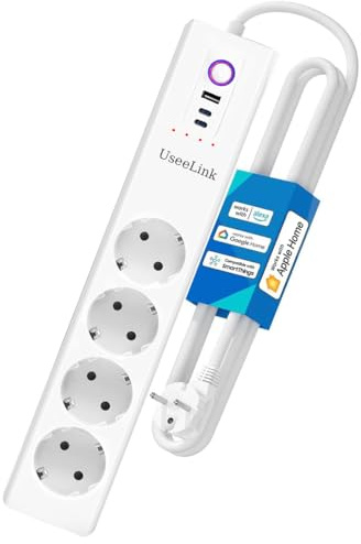 UseeLink Matter Steckdosenleiste,USB C Ladegerät 30W, Smart Mehrfachsteckdose WLAN Schnellladegerät funktioniert mit Alexa, Apple HomeKit und Google, 16A