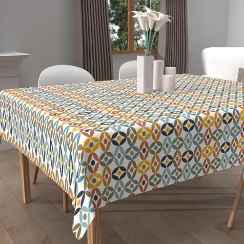 Soleil d'ocre, Nappe imprimée Anti-tâches carrée 180x180 cm OURANOS