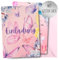 Generisch 12x EINLADUNGSKARTEN inkl. rosa Umschlägen für Mädchen Kindergeburtstag - süßes GLITZER & PASTELL Karten Set mit SCHMETTERLING Motiv