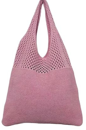 Sacchetto Tote Bag Solid Colore Donna SACCHE SHOPINA SUGGERIMENTO Vintage Gove Bag CAMODODODODINGY Tote Bag-Rosa-Senza Nome