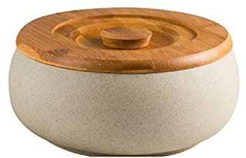 RKVXCJHDR Saladier Saladier Créatif avec Couvercle Cuisine Bol en Céramique Multi-Fonction avec Un Bol De Fruits Bol en Bois De Stockage Grand Bol Profond De Capacité Grand Saladier(B)