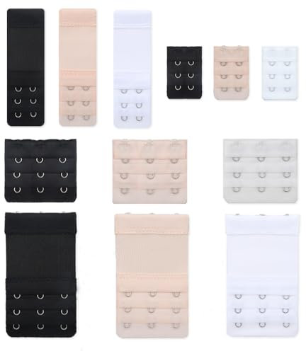 Yolev 12 Stück BH Verlängerung 3 Haken 2 Haken Bh-Verlängerer BH Verschluss Verlängerung Weich Bequem und Dehnbar für Frauen Damen