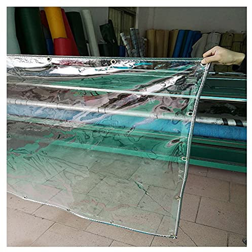 Lona de PVC transparente impermeable resistente al desgarro para muebles de jardín, piscina, coche, camión, 0,5 mm de grosor, 600 g/m², 1,6 x 3,5 m