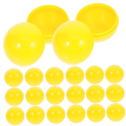 GAROZATION Boules De Loterie Ouvertes 3 Cm Lot de 50 Petites Boules en PVC Jaune Réutilisable sans Couture pour Accessoires D'activités De Fête Usage Tombola Et Événements