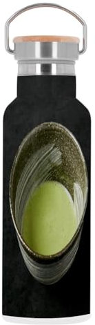 Bouteille Inox Gourde Thermo Isotherme - Matcha The Vert Boisson Japon Cuisine Japonaise - 500 ml (17 oz)