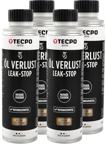 TECPO 4x Ölverlust Stop Ester 300 ml Motordichtmittel Motor-Öl Leak Stop Ölverlust