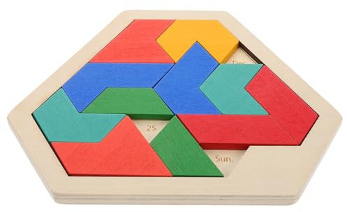 NAMOARLY Sechseckiges Tangram-Puzzle Aus Holz Denksportaufgabe Iq-Spiel Für Kinder Erwachsene Und Montessori-pädagogik