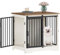 Hzuaneri Hundekäfig Möbel, 69 cm Hundebox, 2 Türen, Moderne Hundekäfig Indoor für kleine/mittlere/große Hunde, Beistelltisch, Hundebox für Zuhause 49 × 69 × 64,5 cm, Weiß Braun DFC84314B