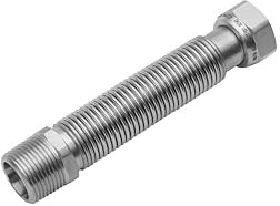 Flexo Edelstahlwellrohr flexibel ausziehbar mit Dichtung Wellrohr verschiedene Größen und Längen vormontiert 1/2 3/4 1 DN12 DN16 DN20 (1/2, 130-220mm, ÜM x AG)