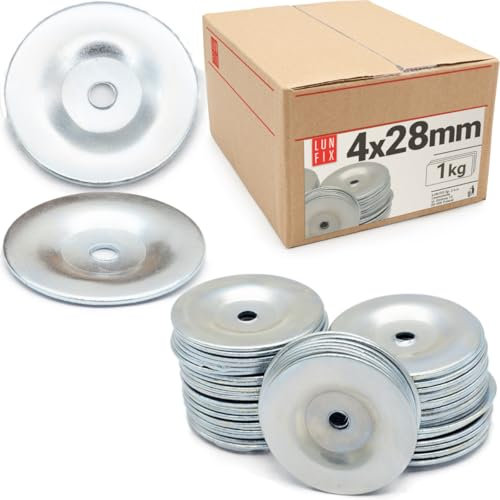 Diametro 28 mm, 4 mm, foro bombato, 1 kg (circa 280 pezzi), rondelle per chiodi di cartongesso, montaggio sul tetto, bitume