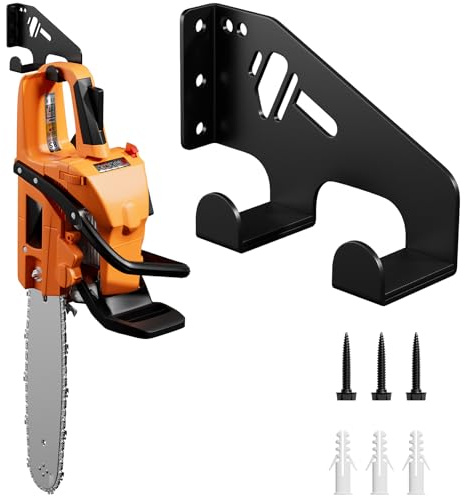 XZHXFX Chainsaw Hanger Wall Mount - Heavy Duty Chainsaw Holder for Garage Organization, Storage Shed Organizer, Chainsaw Rack with Protective Pad, Garage Tools, 1 Pack