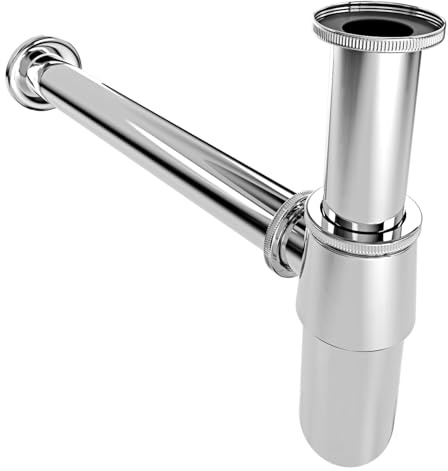 BRICOZONE Sifone A Bottiglia Universale Per Lavabo E Bidet In Acciaio Cromato Regolabile Facile Da Montare E Pulire Design Elegante Funzionale E Resistente