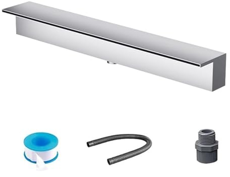 PpeiliL 1 Stück Einbau-Teichüberlauf-Set mit flexiblem Schlauch/Verbinder, anpassbarer Wasserfallüberlauf for Koi-Teiche (30–180 cm)(Bottom Inlet,180cm)