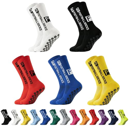 AYEUPZ 3 Paare Fußballsocken für Herren Damen,39-46 Sportsocken Fußball Anti Rutsch Grip Fußball Socken Rutschfeste Sportsocken,fussballsocken herren 43-46,tapedesign socken fussball