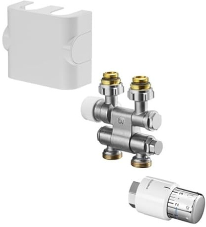 Oventrop Anschluss-Set für Badheizkörper Multiblock TF/Uni SH, schwenkbar,verchromt, 1184235