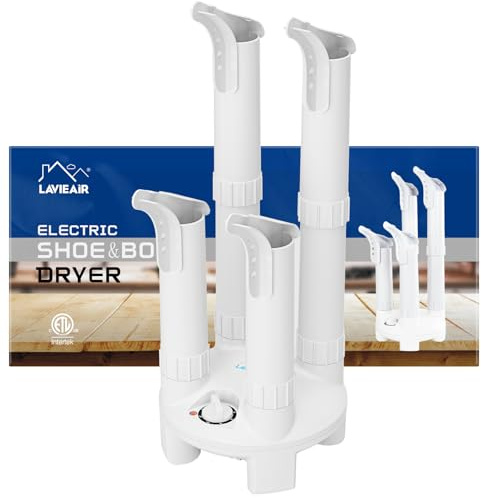 LAVIEAIR Boot Dryer, Shoe Dryer and Glove Dryer with Timer and Fan, White