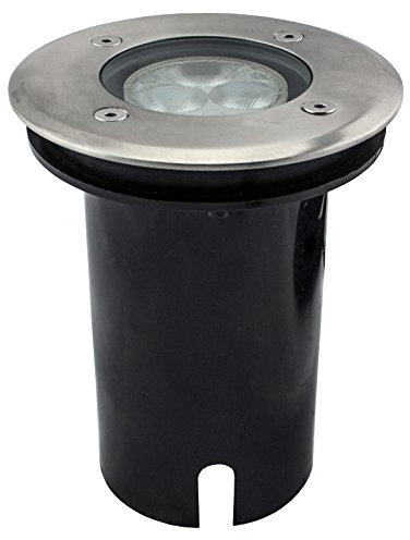 Bodeneinbaustrahler außen 12V, LED Bodenstrahler PKW-befahrbar, 3,5 Watt, 10m Kabel, IP 67 Wasserdicht, Bodenleuchte aus Edelstahl, Bodenlampe mit Einbaudose, Einbauleuchte 20000+ Std. Leuchtdauer