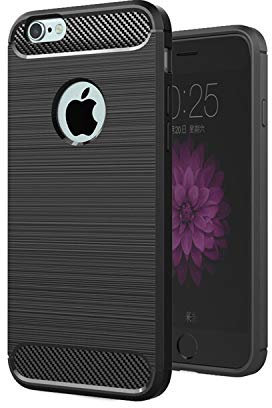 betterfon Carbon Handyhülle kompatibel mit Apple iPhone 6 / 6s | Smartphone Handy Hülle Case TPU Silikon | Schwarz