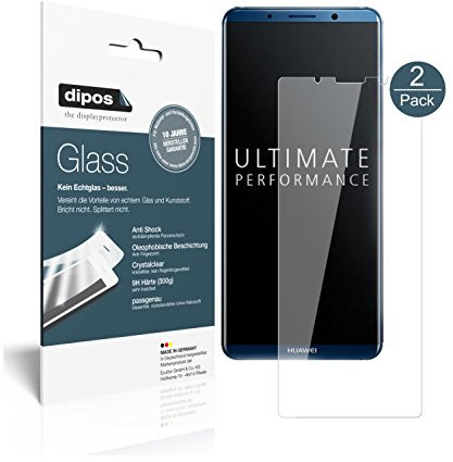 dipos I 2X Protector de Pantalla Compatible con Huawei Mate 10 Pro Vidrio Flexible Cristal Proteccion 9H