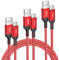 Elebase Cable USB C Manette PS5 Long,Câble Chargeur USB Type C 0.5M/1M/2M 3 Pack,Cordon Charge Rapide Nylon pour Manette Playstation 5,Xbox Series X/S,Nintendo Switch Lite,Steam Deck,iPhone 16 15 Pro
