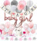JOYMEMO Babyparty-Dekorationen für Mädchen, Rosa und Weiß, Baby-Luftballons, Elefantengirlande, Konfetti-Luftballons, Elefanten-Kuchenaufsatz für Babyparty-Zubehör
