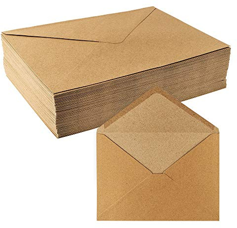 Ideen mit Herz Kraftpapier Umschläge, 100 Stück | hohe Qualität: 110 g/m² | Briefumschläge, Kuvert, Briefkuvert, Briefhülle für Grußkarten, Einladung, Geburtstagskarten (DIN C5 | 16,2 x 22,9 cm)
