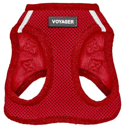 Voyager Step-In Air Hundegeschirr by Best Pet Supplies - All Weather Mesh Step in Vest Harness für kleine und mittlere Hunde, Rot, size L - Brust 45-52 cm