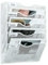 EasyPAG Metal 5 Tier A4 Wall Mounted Document Holder,Hanging Wall File Organiser,Pigeon Holes Storage,Wall Pocket,Filing Tray,Magazine Rack for Office & Home,White