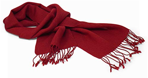 Tumia LAC Schal aus 100 % Alpaka, leicht, 190 x 27 cm, claret, Einheitsgröße