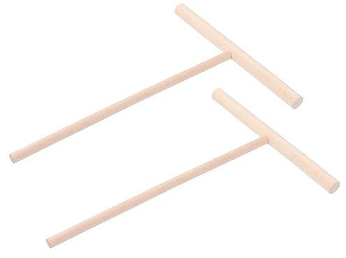 Wood Crepe Pancake Spreader Dough Distributor 2 Piece Beige