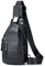 BULLCAPTAIN Schultertasche aus echtem Leder, Umhängetasche, Rucksack, Outdoor, Reisen, Brusttasche, Tagesrucksack, Schwarz, 11.8x6.2x1.9, Vintage