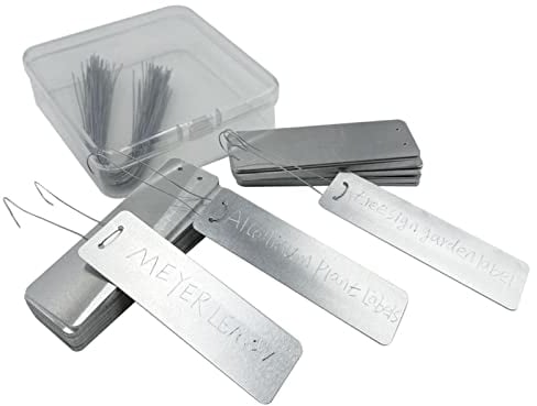 Sustrato 100 Stück pflanzenschilder Pflanzenetiketten Aus Aluminium Mit Draht Kindergarten-Etiketten Für Pflanzenmarker Doppelseitig Beschreibbare Metalletiketten, Gartenarbeit, Silber