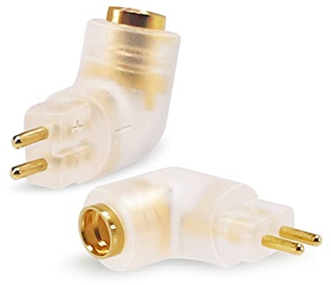 okcsc 0,78 mm 0,75 mm 2-poliger Stecker (Kopfhörerseite) auf MMCX-Buchse (Kabelseite), DIY-Kopfhörer-Ersatzanschluss-Adapter für KZ ZS3E BA10 AS10 ZSA TRN IM1 V80 V60 (0,78 0,75 mmcx gebogen