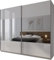 Domando Kleiderschrank Sila Modern für Schlafzimmer Breite 244cm, Schwebetüren, Hochglanz, Spiegel in Weiß Matt und Weiß Hochglanz mit Spiegel