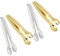 ARFUKA 4 Stück Eiszange Eiswürfelzange Salatzange Gebäckzange Süßigkeiten Clip Servierzange Klein Küchenzange Zuckerzange Edelstahl Candy Bar Zubehör Zange für Hochzeit Party Bar Büfett Grill Picknick