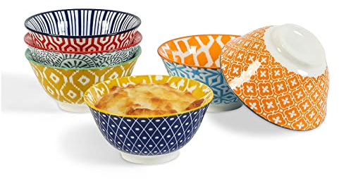 Selamica 118 ml Dipschalen, Kleine Dessertschalen, Müslischalen 6er, Bowl Schüssel Set für Snacks, Beilagen und Gewürze, Bunte