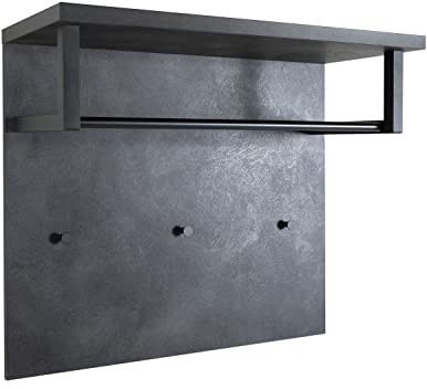 Composad | Kleiderhaken der Linie Signo mit 3 Haken, Wandgarderobe, Eingang, Wandgarderobe, Abmessungen (BxHxT) 82,30 x 71,30 x 35,20 cm, Farbe Tadao-Grau, Made in Italy