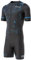Herren Fahrrad-Skinsuit Gel gepolstert Einteiler Trisuit Bike Top kurzes Sublimiertes Design, schwarz / blau, M