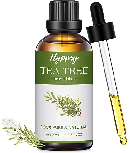 Hyppry 100ml Tea Tree Essential Oils,100% Pure Australian Aromatherapy Tea Tree Oil for Nail Fungus, Acne, Skin, Dandruff, Home Cleaning, Oils Diffuser