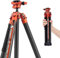 Fotopro X-Aircross 3 Lite 62 Inch Lightweight Travel Camera Tripod with Panoramic Ball Head 1.78lbs Ultra Light Portable Professional Travel Carbon Fiber Tripod for Camera DSLR Load up to 22lbs Orange