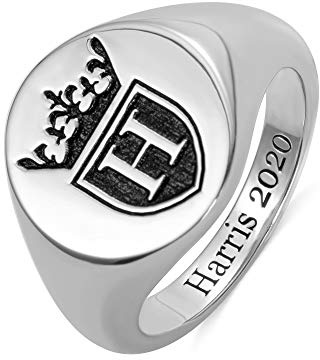 Personalisierbarer Siegelring mit Geburtsstein, 14 Karat vergoldetes Kupfer, 925er Sterlingsilber, Buchstaben-Gravur, Ring, aufmerksames Vatertagsgeschenk für Papa