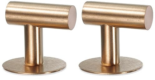 sourcing map Adhesive Hooks, 2Pcs Waterproof Stainless Steel Hat Hooks, Towel Hooks Robe Hooks Decorative for Kitchen, Door, Cabinet, Bathroom, Foyers(50x50mm Rose Gold)