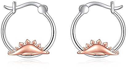 Dinosaurier Creolen Ohrringe 925 Sterling Silber Niedliche Dinosaurier Ohrringe Schmuck Geschenke für Damen Mädchen (Dinosaurier 2)