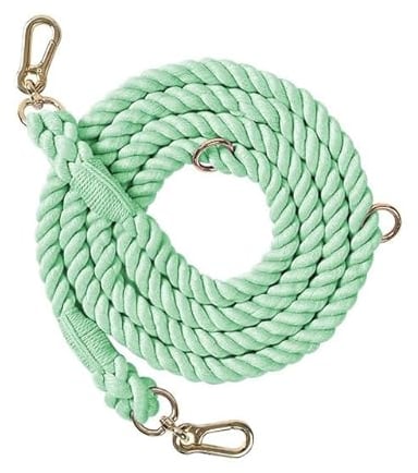 QIUMING Hundeleine, handgefertigt, geflochtenes Seil, 250 cm, Starkes Baumwollseil, Hundeleinen, robuste Leine für kleine, mittelgroße und große Hunde, Spaziergänge, Training