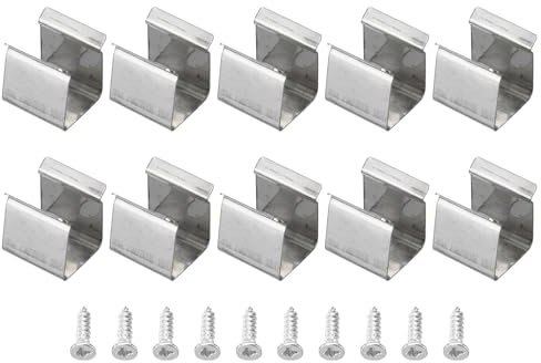 PATIKIL LED Streifenlicht Clips, 40er Pack Montagehalterung Befestigungsclips aus Edelstahl mit Schrauben LED-Lichtstreifen Befestigungsklemmen für 8mm-11mm Neon RGB Lichtkabelband