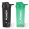 ACUNA POWER Shaker Bottle For Protein Powder 700 ml (Pack Of 2) | BPA Free Leakproof Screw On Lid Secure Drink Flip Cap, Sports Gym Supplement Protein Shake Bottle (Metallic Black - Sea Green)