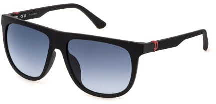 Police Herren Spln33 Sonnenbrille, Sanblasted Gold Matt Blau, 59