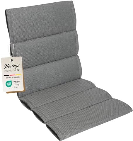 Herlag Niederlehner-Polsterauflage Linnea 103x50x3cm | Gartenmöbelauflage Mehrfachsteppung | Stuhlauflage für Niedriglehner | Premium-Line | Öko Tex 100 | 1 Polster | Grau