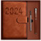 Planer Notizbuch 2024 - Leder Hardcover 2024 Monatsplaner - Agenda 2024 Terminkalender 2024 Kalender 12 Monate Agenda Planer für Lehrer Arbeit