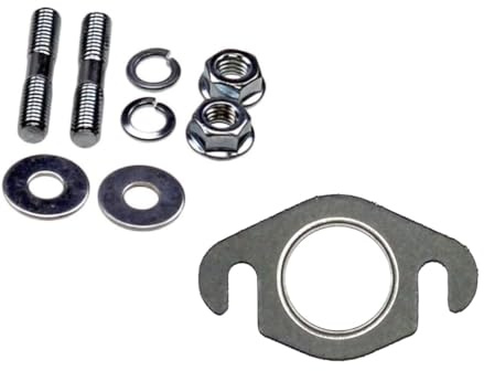 Auspuff Stehbolzen Krümmer Dichtung Auspuffdichtung Set passend für Roller 50ccm 2T & 4T – 2 Stehbolzen M6, Krümmerdichtung, Auspuffdichtung